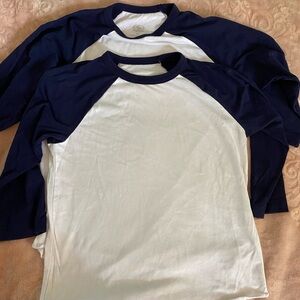 Athletic Works Navy and White Raglan Tee